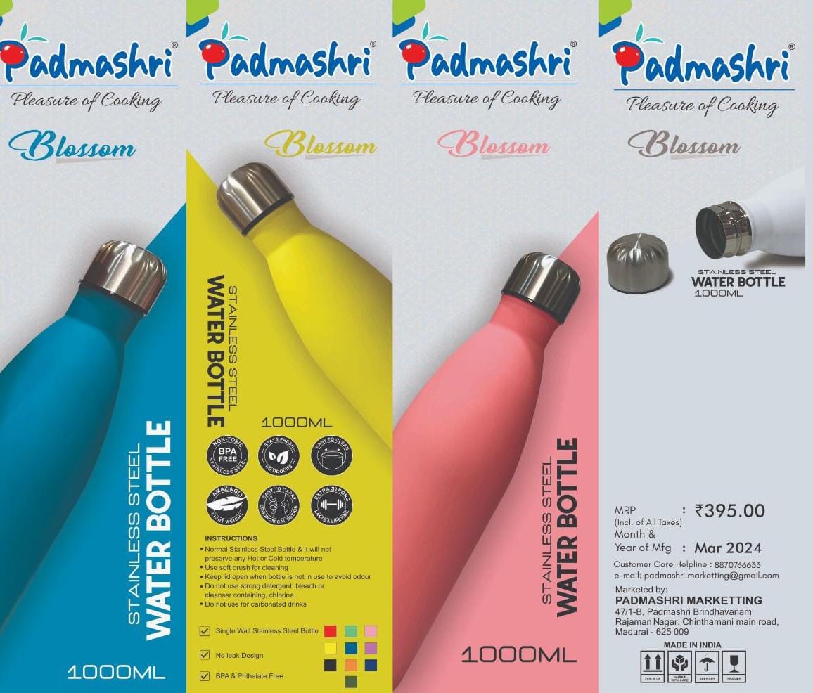 Padmashri Blossom water Bottle S.S 700ml